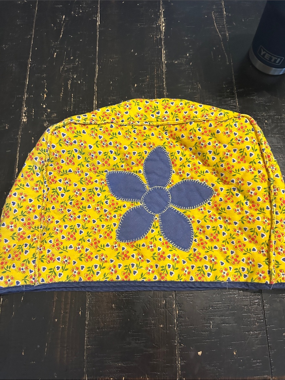 Yellow Floral Toaster Cover. Handmade